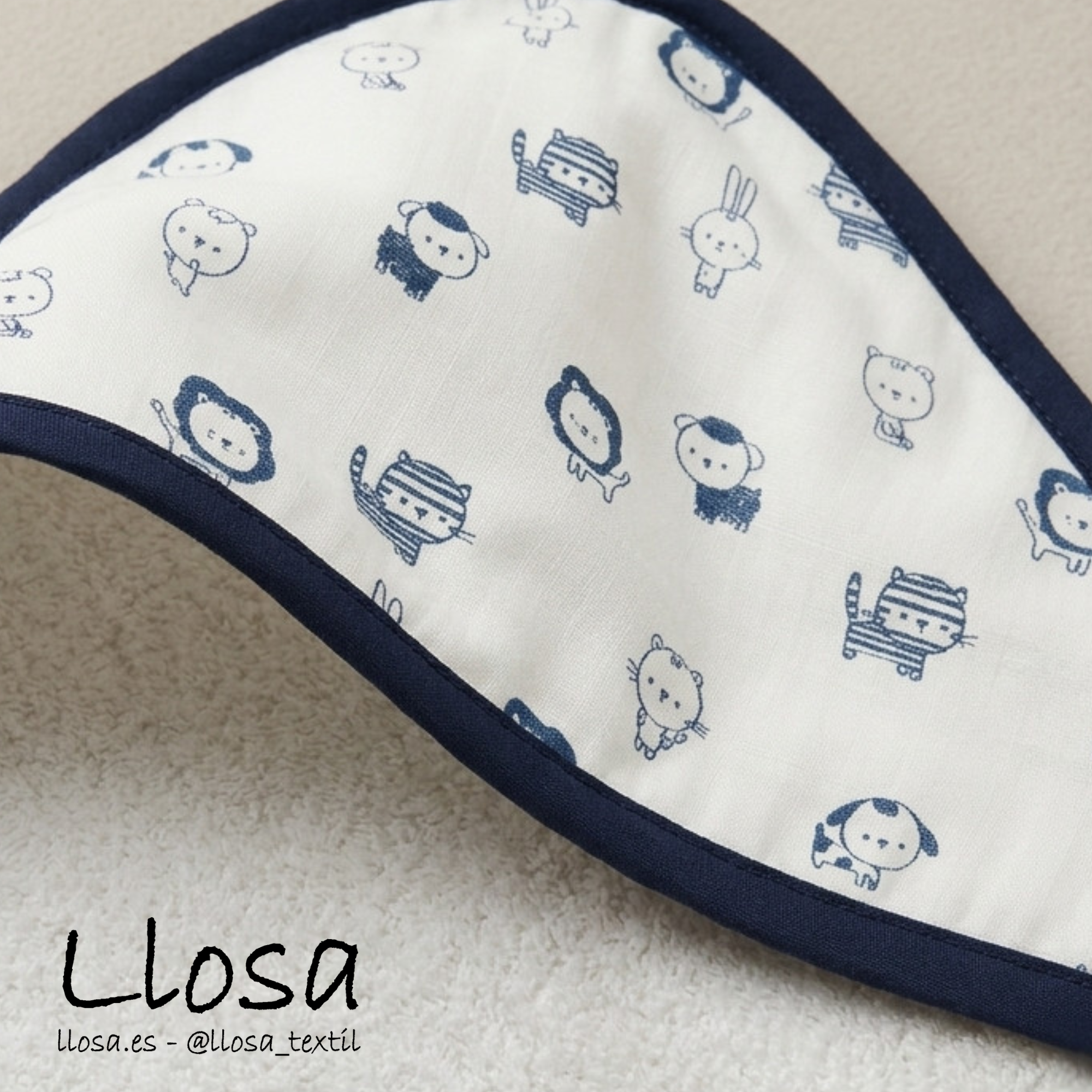Toalla con capucha Animales azules - Imagen 3