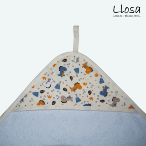 Toalla con capucha Dinos blanca