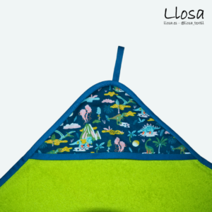 Toalla con capucha Dinos verdes