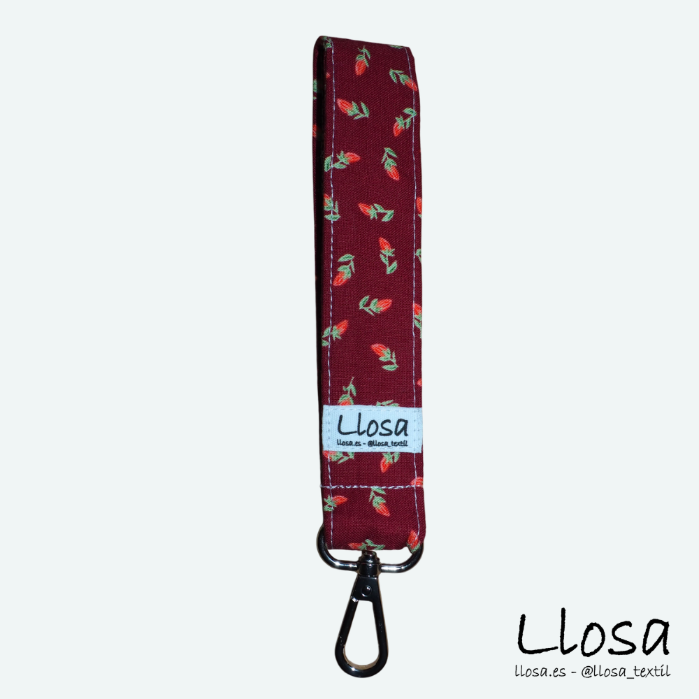 Llavero Flores granate